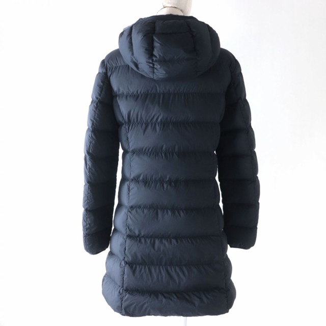 美品★正規品 21-22AW MONCLER モンクレール GIE ジエ フード・ロゴワッペン付き ZIP UP ダウンコート レディース ネイビー  2 シンプル◎｜au PAY マーケット