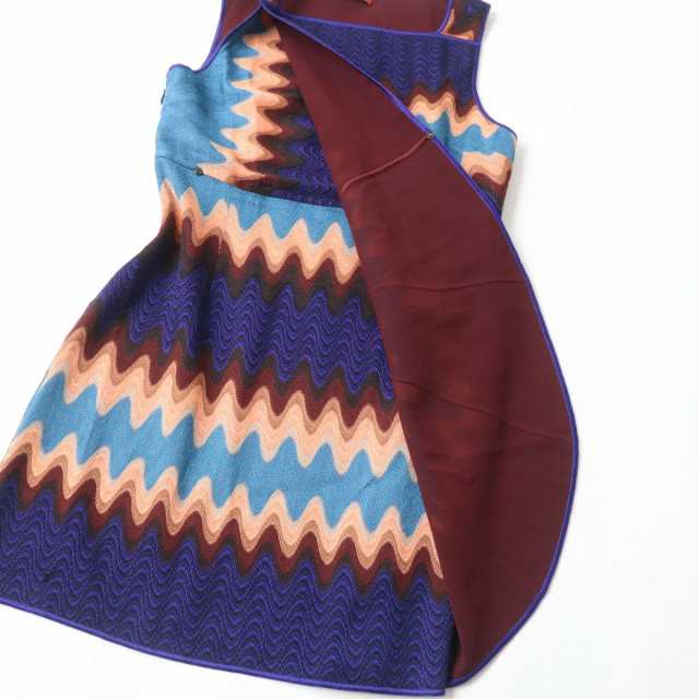 極美品☆正規品 MISSONI ミッソーニ 159220 総柄 ひざ丈 ノースリーブ