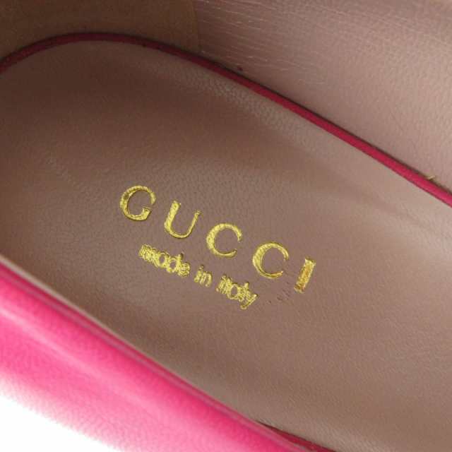 極美品☆GUCCI グッチ 338765 ホースビット金具付 オープントゥ レザー