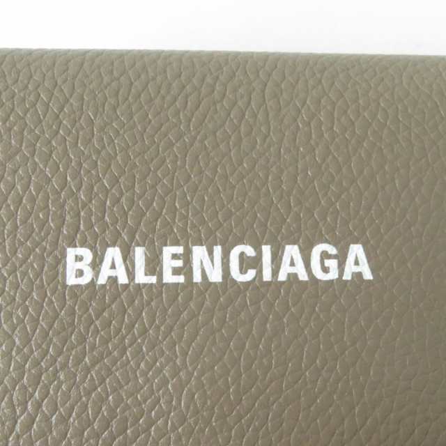 未使用品☆BALENCIAGA バレンシアガ 593813 CASH MINI ロゴ入 三つ折り