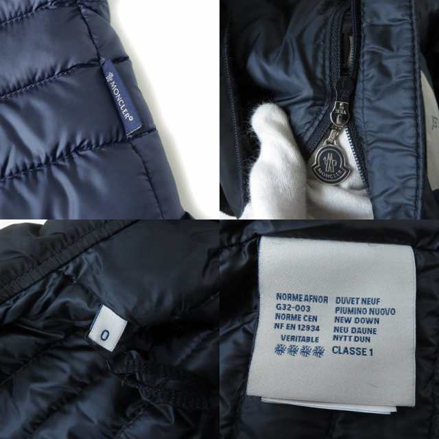 未使用品☆国内正規品 MONCLER モンクレール LUCILA GILET ZIP UP フード付き フリルデザイン ダウンベスト ネイビー  レディース 0 タグ｜au PAY マーケット