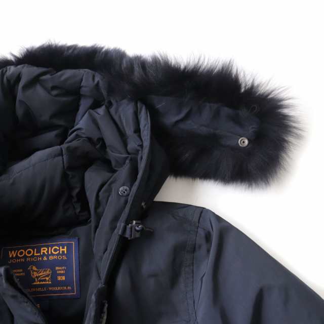 良品☆正規品 ウールリッチ 1602165 LUXURY ARCTIC PARKA ZIP UP ロゴボタン付 フォックスファー付 ダウンコート 紺 XS 日本サイズS相当