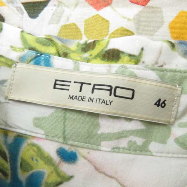 極美品☆正規品 ETRO エトロ 総柄プリント 7分袖 膝丈 シャツ