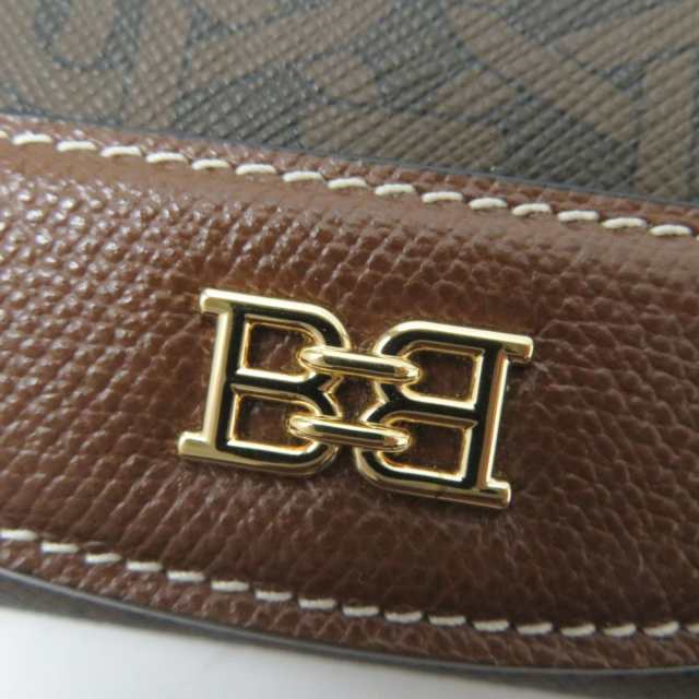 未使用品☆BALLY バリー BLESSY B-chain メタルロゴ付き 3つ折り レザー コンパクトウォレット/財布 ブラウン レディース イタリア製 箱付