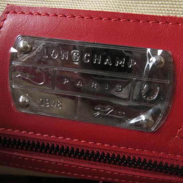 美品☆LONGCHAMP ロンシャン LM キュイール ポーチ・チャーム付き ロゴ刻印 レザー トートバッグ レッド 赤 フランス製 レディース｜au  PAY マーケット