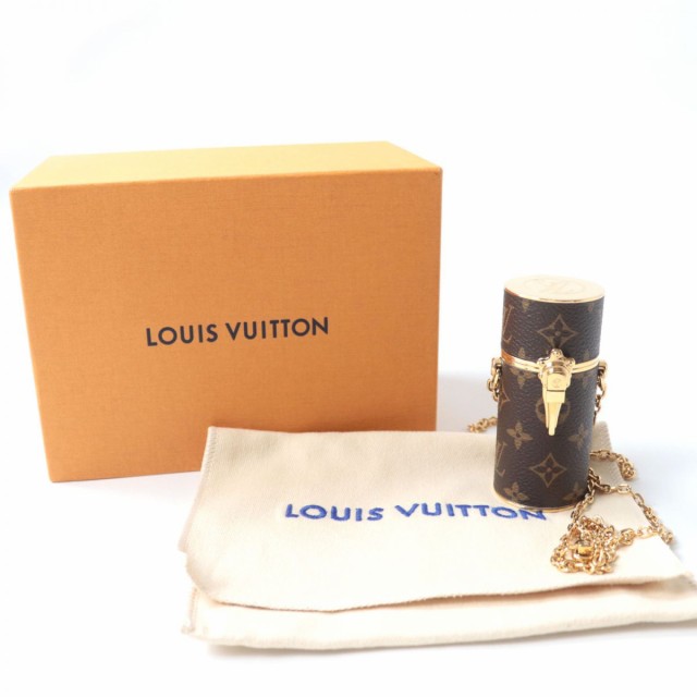 美品☆LOUIS VUITTON ルイヴィトン MP2406 モノグラムキャンバス リップスティックケース ネックレス ブラウン×ゴールド 伊製  箱・保存｜au PAY マーケット