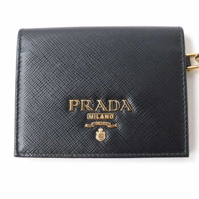 美品☆プラダ PRADA パスケース ストラップ付 サフィアーノ - 名刺入れ