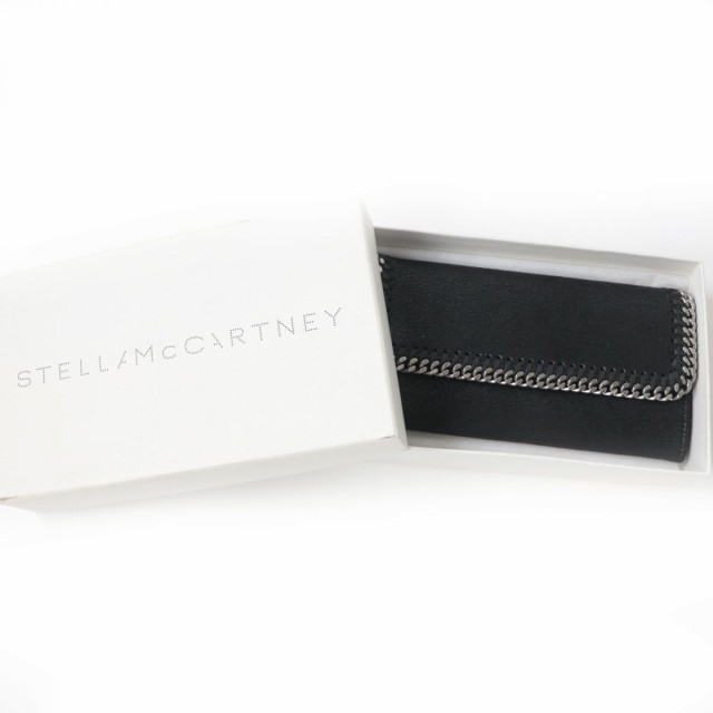 未使用品☆定価52000円 Stella McCartney ステラマッカートニー 430999 FALABELLA フラップコンチネンタル  ウォレット/長財布 黒×SV 箱｜au PAY マーケット