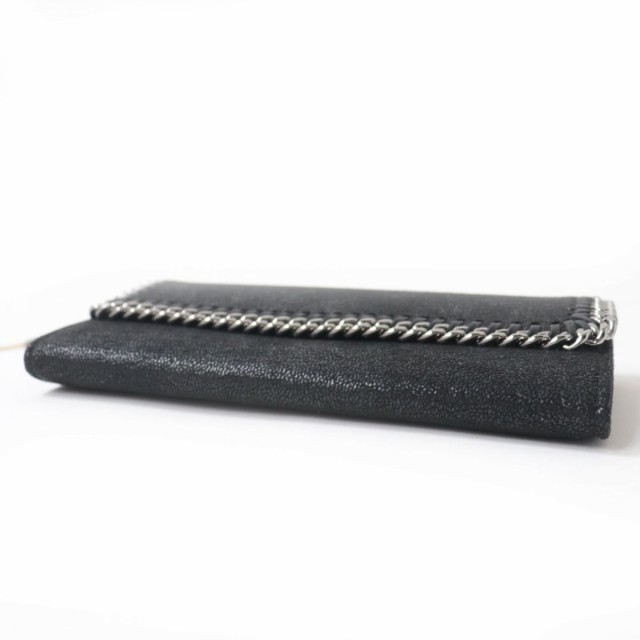 未使用品☆定価52000円 Stella McCartney ステラマッカートニー 430999 FALABELLA フラップコンチネンタル ウォレット/長財布 黒×SV 箱付