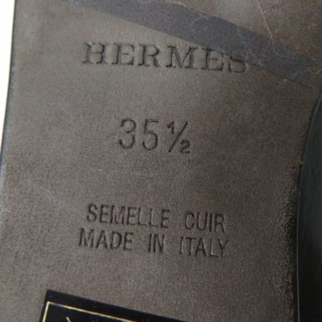 極美品☆HERMES エルメス マルジェラ期 Hロゴ入り レザー レースアップ スニーカー/シューズ ブラック 黒 35 1/2 レディース  保存袋付き｜au PAY マーケット