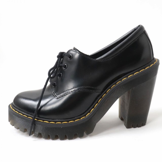 極美品☆Dr.Martens ドクターマーチン SALOME サロメ 4ホール チャンキーヒール レザー レースアップ シューズ ブラック UK3  レディース｜au PAY マーケット