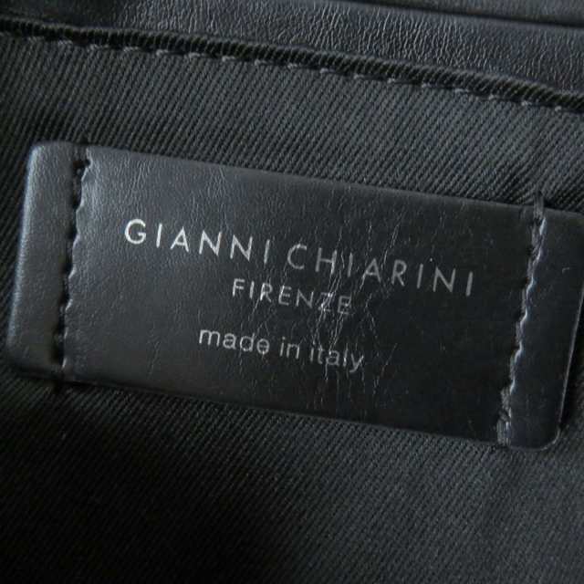 極美品☆GIANNI CHIARINI ジャンニキャリーニ レザー使い 2WAY ショルダーバッグ/ハンドバッグ ブラック レディース イタリア製 保存袋付き