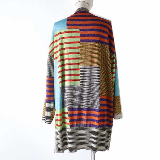 未使用品☆正規品 MISSONI ミッソーニ フロントオープン ロング丈 カーディガン マルチカラー・ラメ 48 レディース イタリア製