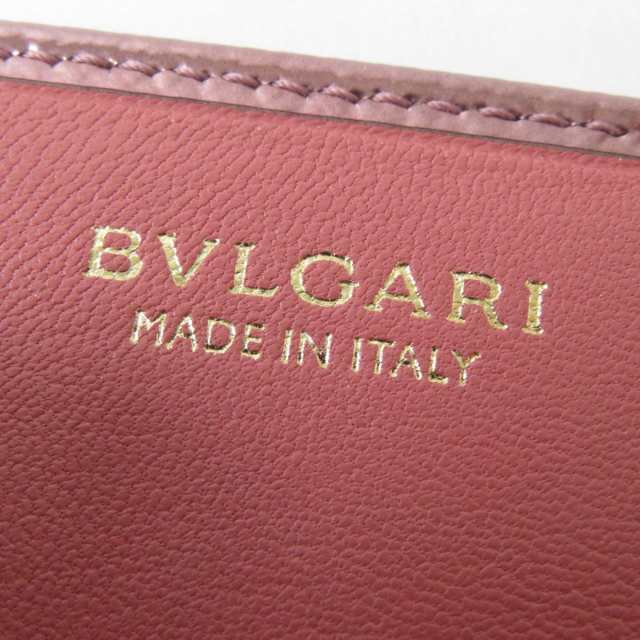 極美品☆BVLGARI ブルガリ ブルガリブルガリ ロゴ金具付き 2つ折り カードケース/名刺入れ メタリックピンク レディース イタリア製  箱付｜au PAY マーケット