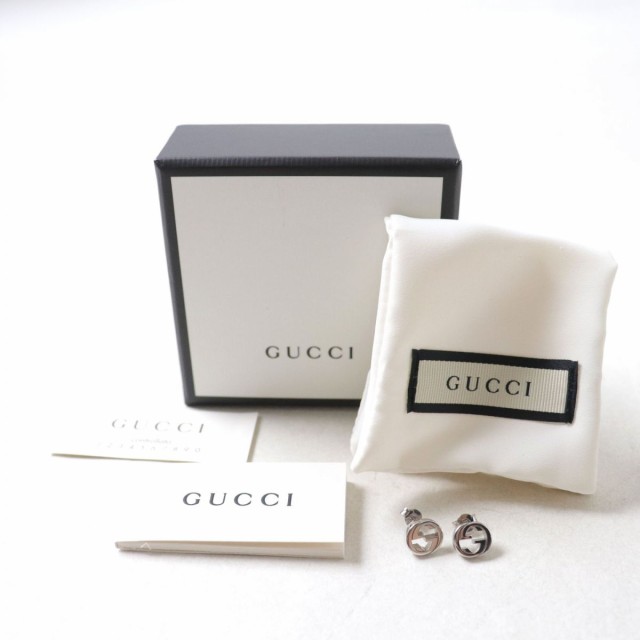 美品◎可愛い♪ GUCCI グッチ レディース インターロッキングG ピアス スターリングシルバー Ag925 シルバー 箱・保管袋付き  重量：3.40｜au PAY マーケット