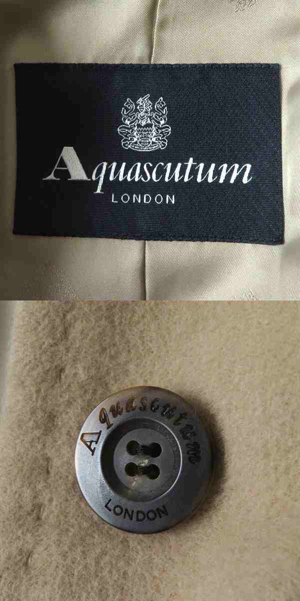 美品◎正規品 日本製 Aquascutum LONDON アクアスキュータム ロンドン レディース ロゴボタン付 アンゴラ×ウール コート ベージュ  サイ｜au PAY マーケット