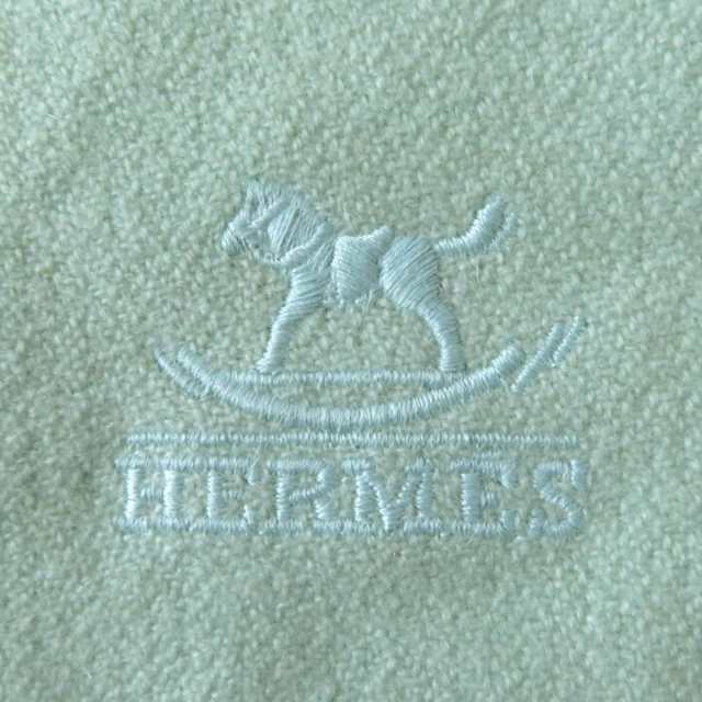 美品◎人気♪ HERMES エルメス カシミヤ100％ 木馬×ロゴ刺繍入り 大判