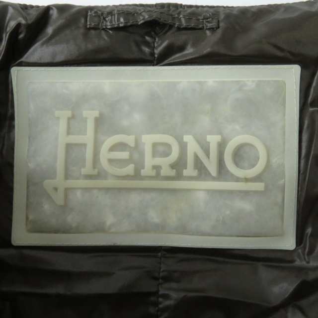 極美品◎EU製 HERNO ヘルノ レディース Bolla 2000388 30 ネックウォーマー付き ノーカラー ダウンコート／ダウンジャケット  ブラウン 44｜au PAY マーケット