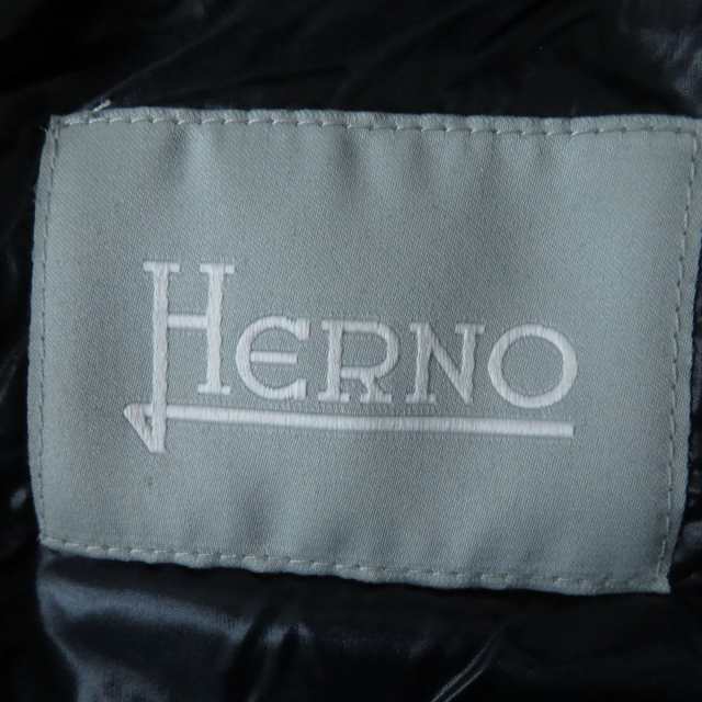 良品◎18AW HERNO ヘルノ PI0052G-12017-9200 ツイード切替 ロゴ