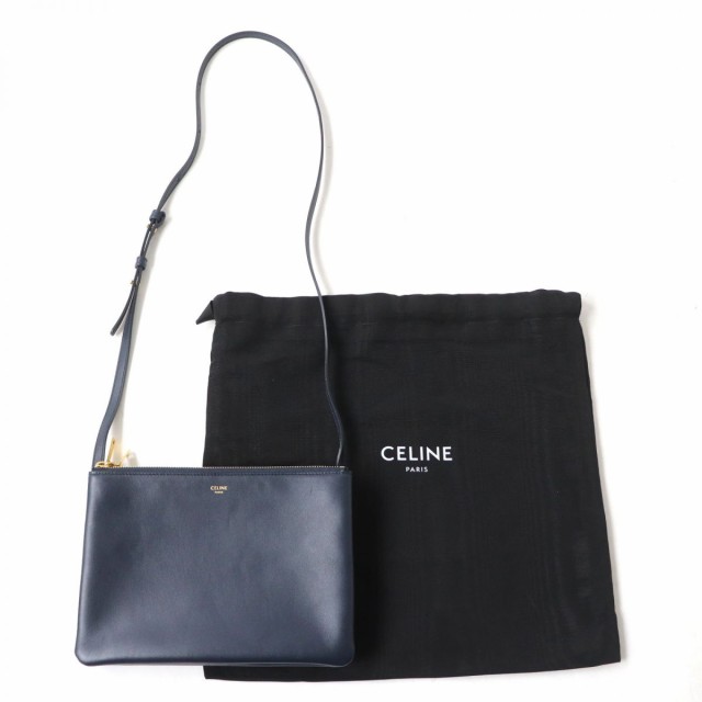 CELINE セリーヌ トリオラージ ネイビー 美品 - バッグ