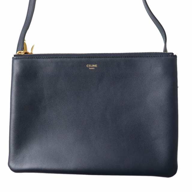 極美品 CELINE Trio トリオ ショルダーバッグ 黒