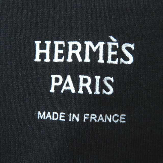 極美品◎正規品 21SS フランス製 HERMES エルメス レディース クロシェット刺繍 ポケット付き 半袖 Tシャツワンピース ブラック 黒  38｜au PAY マーケット