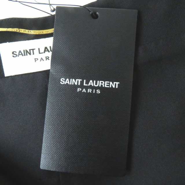 未使用品◎正規品 SAINT LAURENT PARIS サンローラン パリ 492055 ラインストーン装飾 カットオフ アシンメトリー タイトスカート 黒 38