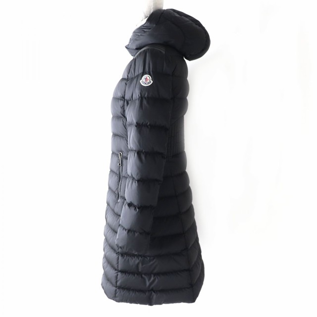 美品◎正規品 MONCLER モンクレール TALEV タレヴ レディース 美シルエット ワッペン・フード付 ロングダウンコート ブラック 0 人気♪