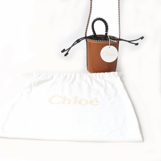 未使用品◎伊製 Chloe クロエ LOUELA レディース 2WAY レザー ミニ バケットバッグ ハンド／ショルダー TAN タン （茶）保管袋・タグ付き