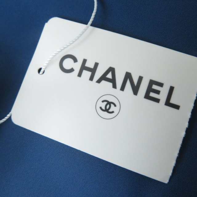 未使用品◎正規品 伊製 CHANEL シャネル P57411 レディース ココマークZIP シルク混 ジップアップ ジャケット／ブルゾン  ネイビー×ラメ ｜au PAY マーケット