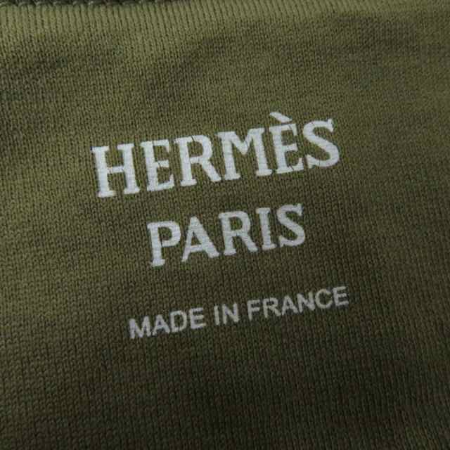 極美品◎正規品 フランス製 HERMES エルメス レディース 20SS シェーヌダンクル刺繍 コットン100％ 半袖 カットソー／Tシャツ カーキ  34｜au PAY マーケット