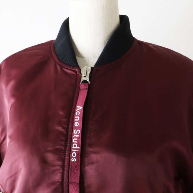 未使用品◎Acne Studios アクネストゥディオズ レディース Clea Bomber  MA-1／フライトジャケット／ジップジャケット ボルドー 36