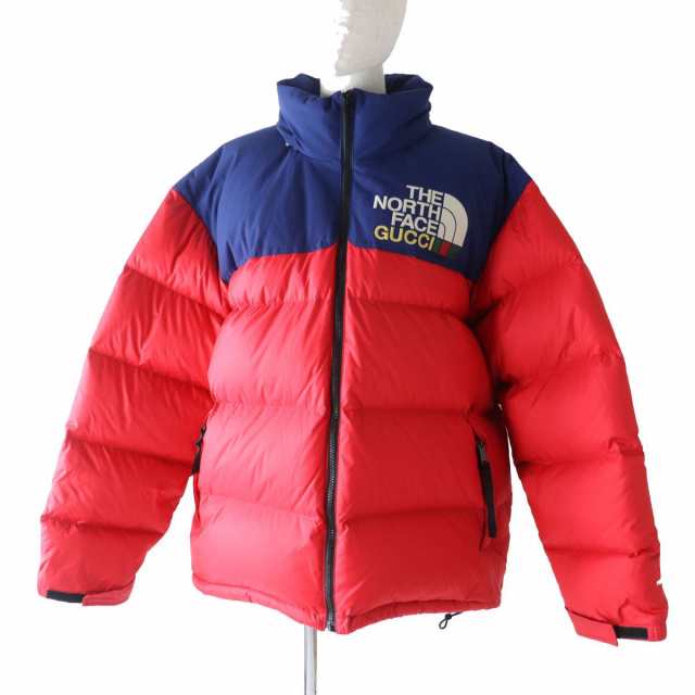 美品◎正規品 22SS GUCCI×THE NORTH FACE グッチ×ザノースフェイス 663733 ダウンジャケット ユニセックス  レッド×ブルー XL タグ付き｜au PAY マーケット