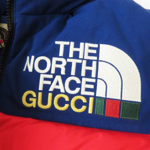 美品◎正規品 22SS GUCCI×THE NORTH FACE グッチ×ザノースフェイス 663733 ダウンジャケット ユニセックス  レッド×ブルー XL タグ付き｜au PAY マーケット