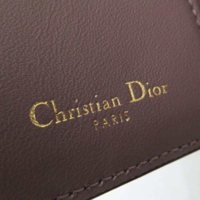 未使用品◎伊製 Christian Dior クリスチャン ディオール サドル ロータスウォレット 三つ折り財布 レザー ピンクパープル  箱・袋付き｜au PAY マーケット