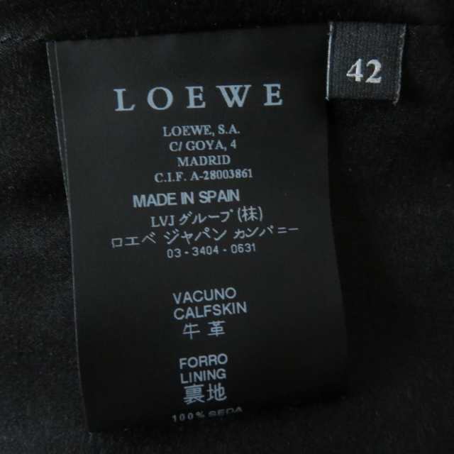 極美品◎正規品 スペイン製 LOEWE ロエベ レディース カーフスキン スウェード レザーロングコート ロゴボタン ダークグレー 42｜au PAY  マーケット