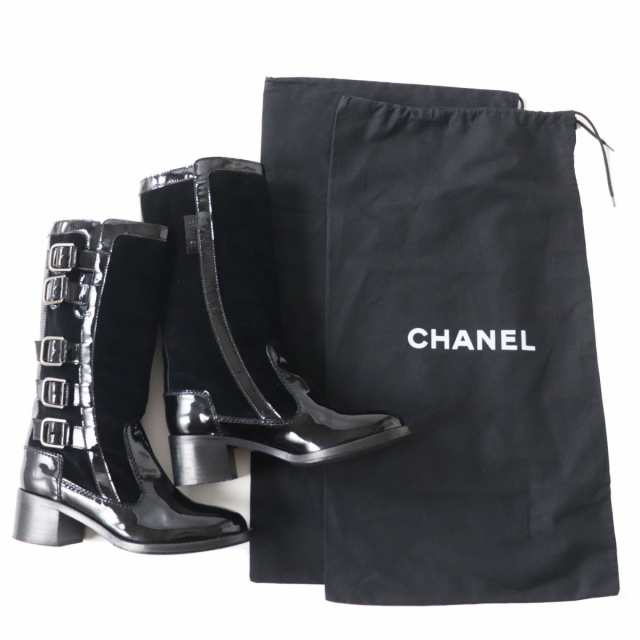 良品◎イタリア製 CHANEL シャネル レディース ベルト付き パテント