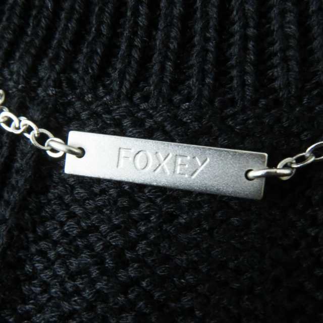 未使用品◎正規品 定77000円 FOXEY フォクシー 43811 OL’ENE レディース コットン×シルク タートルネック ノースリニット 黒 38 タグ付き