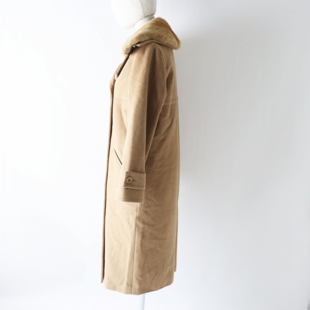 ロングコートマックスマーラのラクーン襟の中綿コート