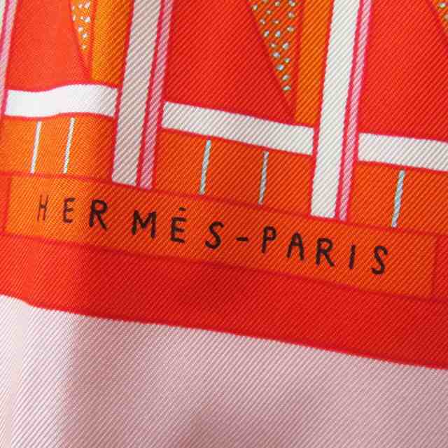 未使用◎正規 仏製 HERMES エルメス カレ90 A Garden of Shapes ガーデンオブシェイプ シルク100％ スカーフ  サーモンクレール 箱　タグ｜au PAY マーケット