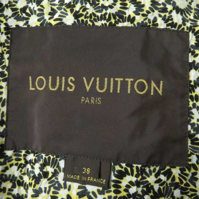 美品◎フランス製 LOUIS VUITTON ルイヴィトン レディース シルク混 ダブルブレストコート イエロー×ブラック×ホワイト 花柄プリント  3｜au PAY マーケット