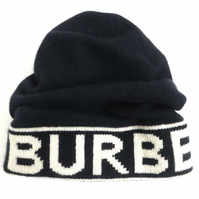 新品】BURBERRY バーバリー ロゴ ニットキャップ カシミア100%-