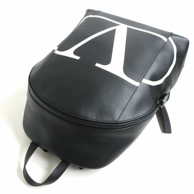 極美品▼VALENTINO ヴァレンティノ SY2B0787PCR Vロゴ レザー バックパック/リュックサック ブラック×ホワイト 伊製 保存袋・タグ付き