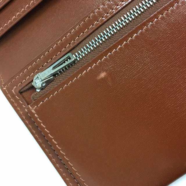 未使用品□HERMES/エルメス ベアン クラシック Hロゴ シルバー金具 オーストリッチ レザーウォレット/長財布 グリアスファルト 仏製 Y刻印