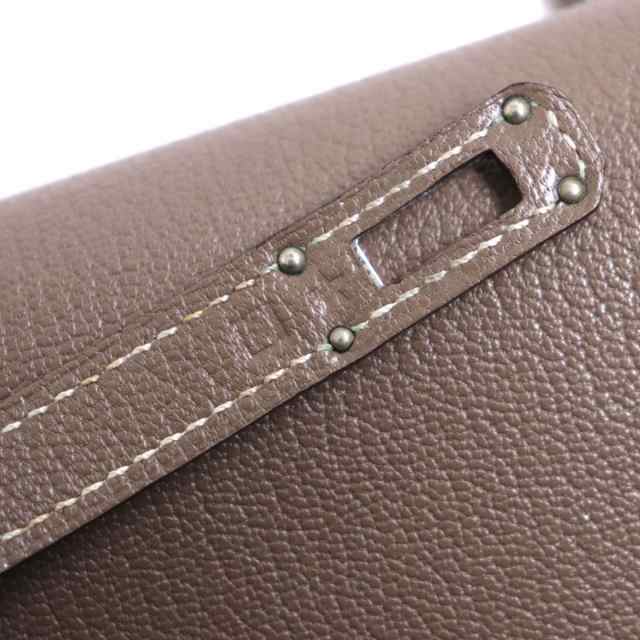 美品▼HERMES エルメス ケリーウォレット シルバー金具 シェーブル レザーウォレット/長財布 エトゥープ フランス製 □R刻印 箱付き