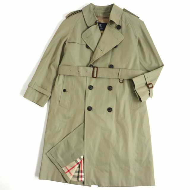 美品▼BURBERRY LONDON バーバリーロンドン 裏地ノバチェック柄 カシミヤ混ライナー付き トレンチコート カーキ 90-165-4 メンズ  正規品｜au PAY マーケット