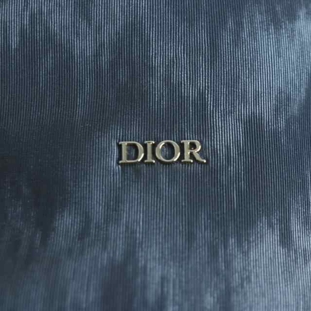 極美品▼21SS DIOR ディオールオム MARINE シルバーロゴ金具 レザー使い 2WAY 巾着 ショルダーバッグ ネイビー×ブラック 伊製  メンズ 袋｜au PAY マーケット