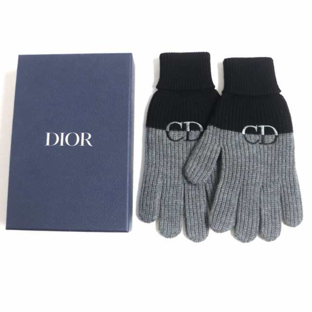 極美品▽DIOR ディオールオム 213MG01AT481 CDロゴ バイカラー ウール