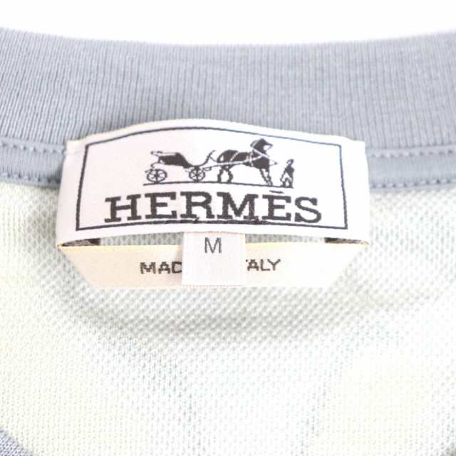 未使用品▼21SS HERMES エルメス DANSE DES CHEVAUX 馬柄 クルーネック 半袖Tシャツ グレー×イエロー M メンズ イタリア製 タグ付き