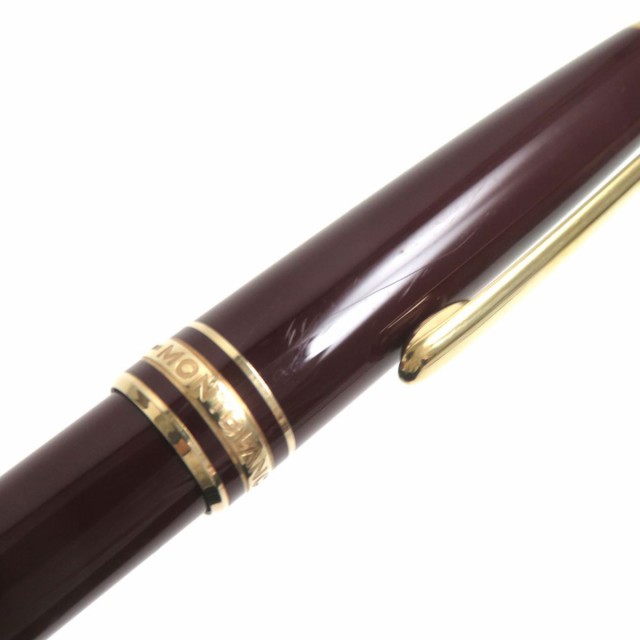 約135cmグリップ幅良品▼MONTBLANC モンブラン マイスターシュテュック #144 ホワイトスター ペン先14K 万年筆 ボルドー×ゴールド Fニブ ドイツ製